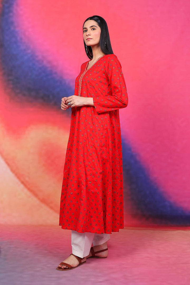 Generation - Afghani Dress - Red - Lawn - 1 Piece