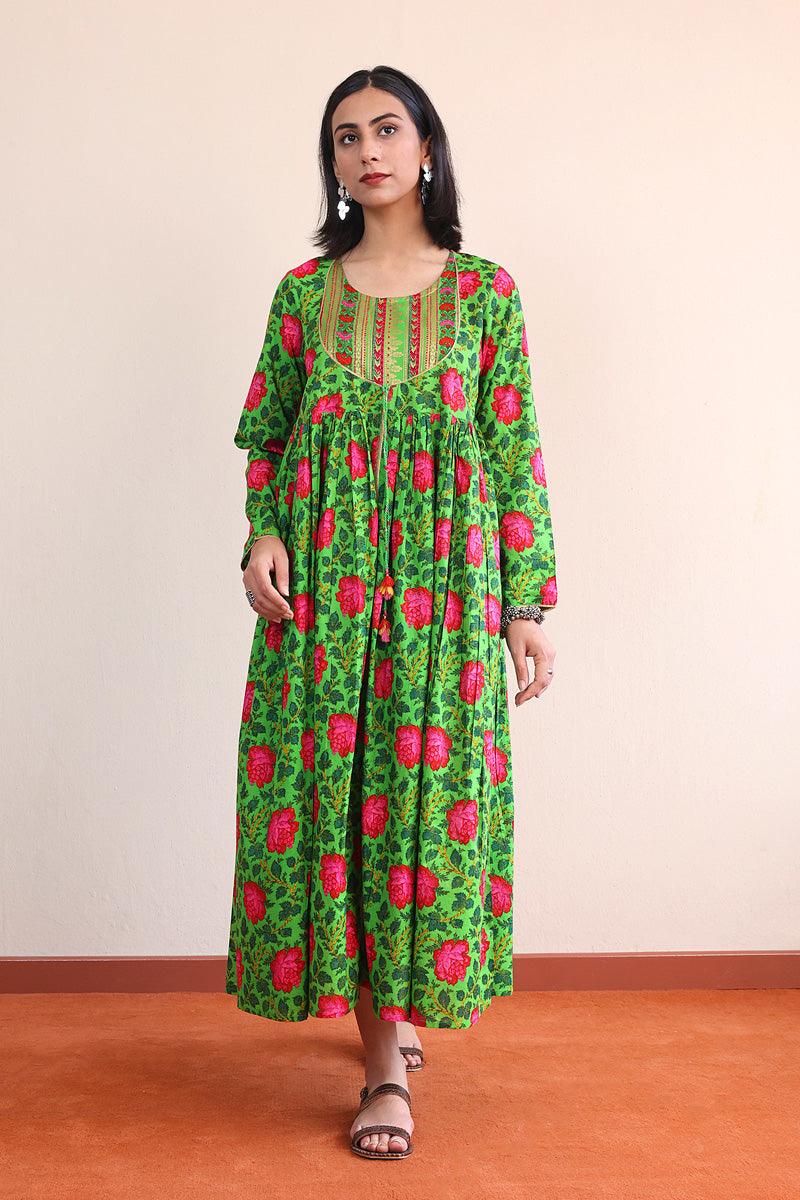 Generation - Afghani Dress - Green - Lawn - 1 Piece