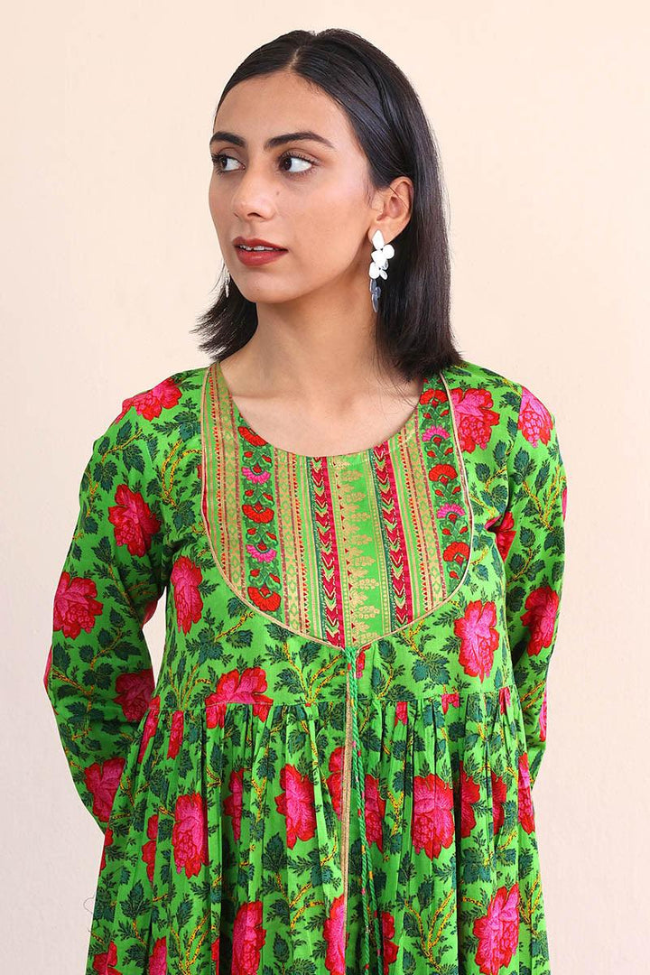 Generation - Afghani Dress - Green - Lawn - 1 Piece