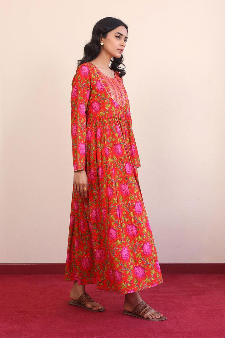 Generation - Afghani Dress - Red - Lawn - 1 Piece