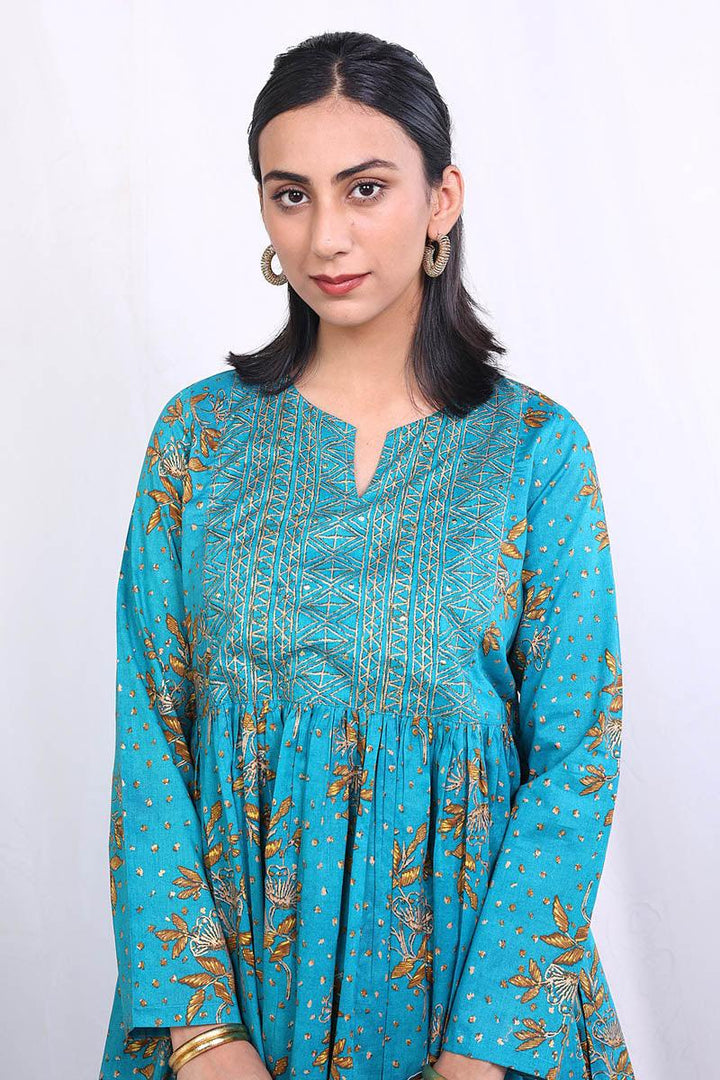 Generartion - Muqaish Dress - 1 Piece - Ferozi - Lawn