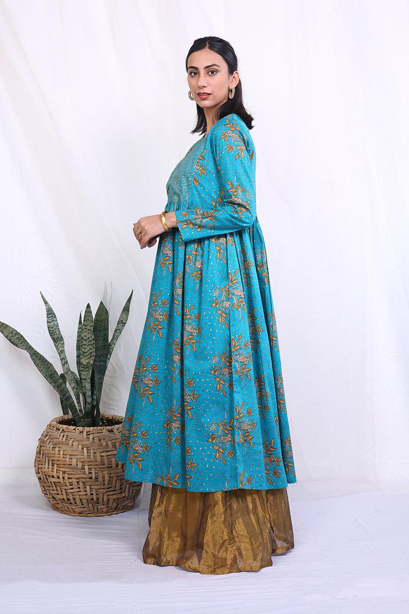 Generartion - Muqaish Dress - 1 Piece - Ferozi - Lawn