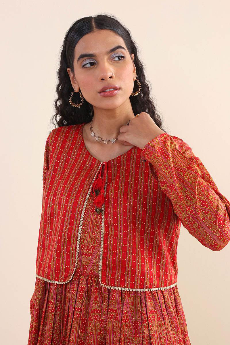Generation - Sumba Dress - Maroon - Lawn - 1 Piece
