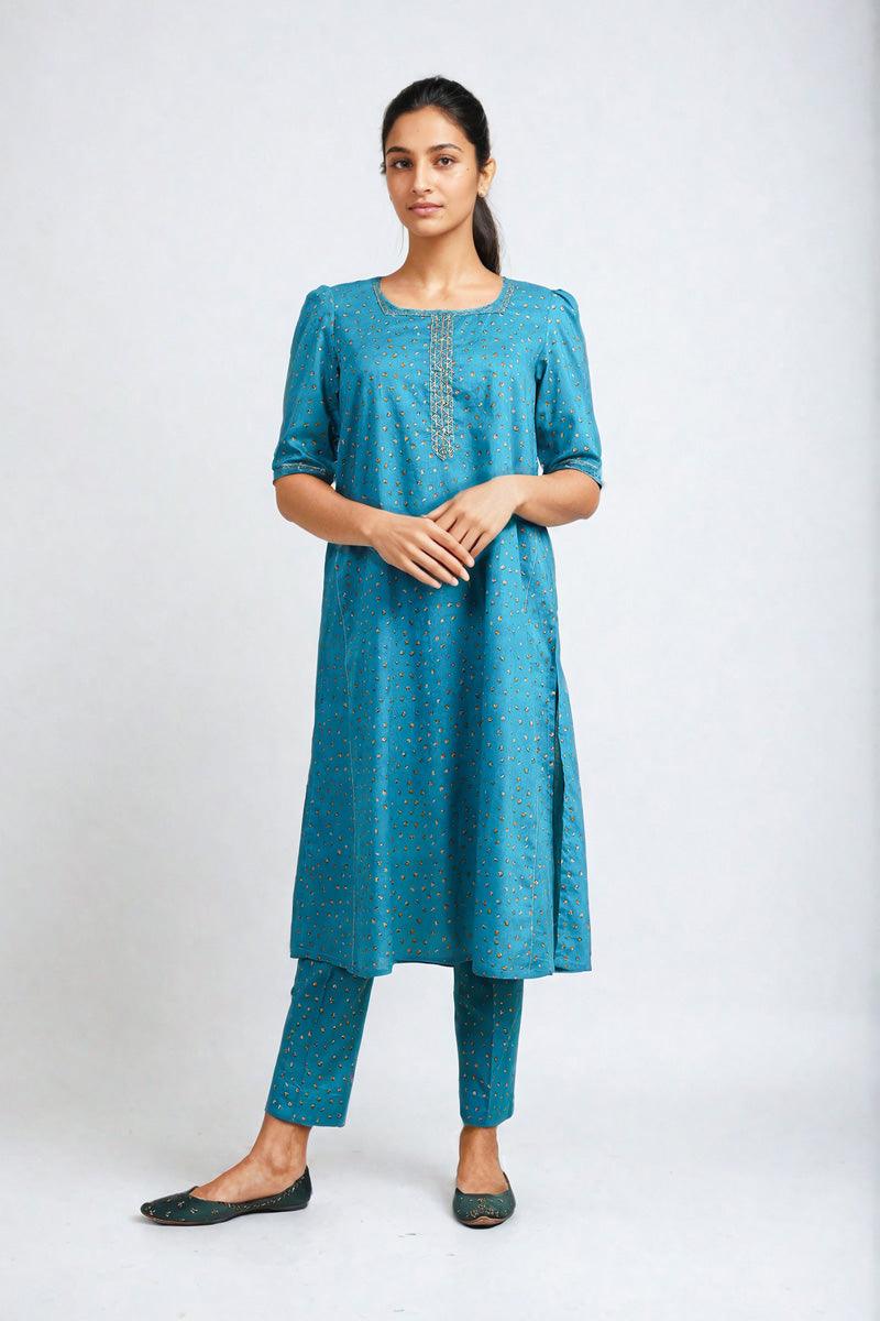 Generartion - Muqaish Set - 2 Piece - Ferozi - Lawn