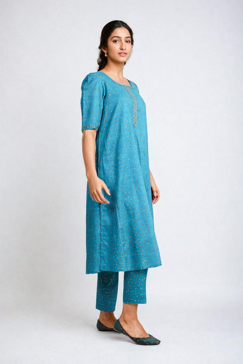 Generartion - Muqaish Set - 2 Piece - Ferozi - Lawn
