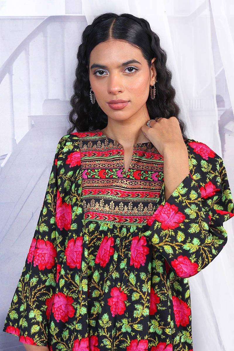 Generation - Afghani Kurta - Black - Lawn - 1 Piece