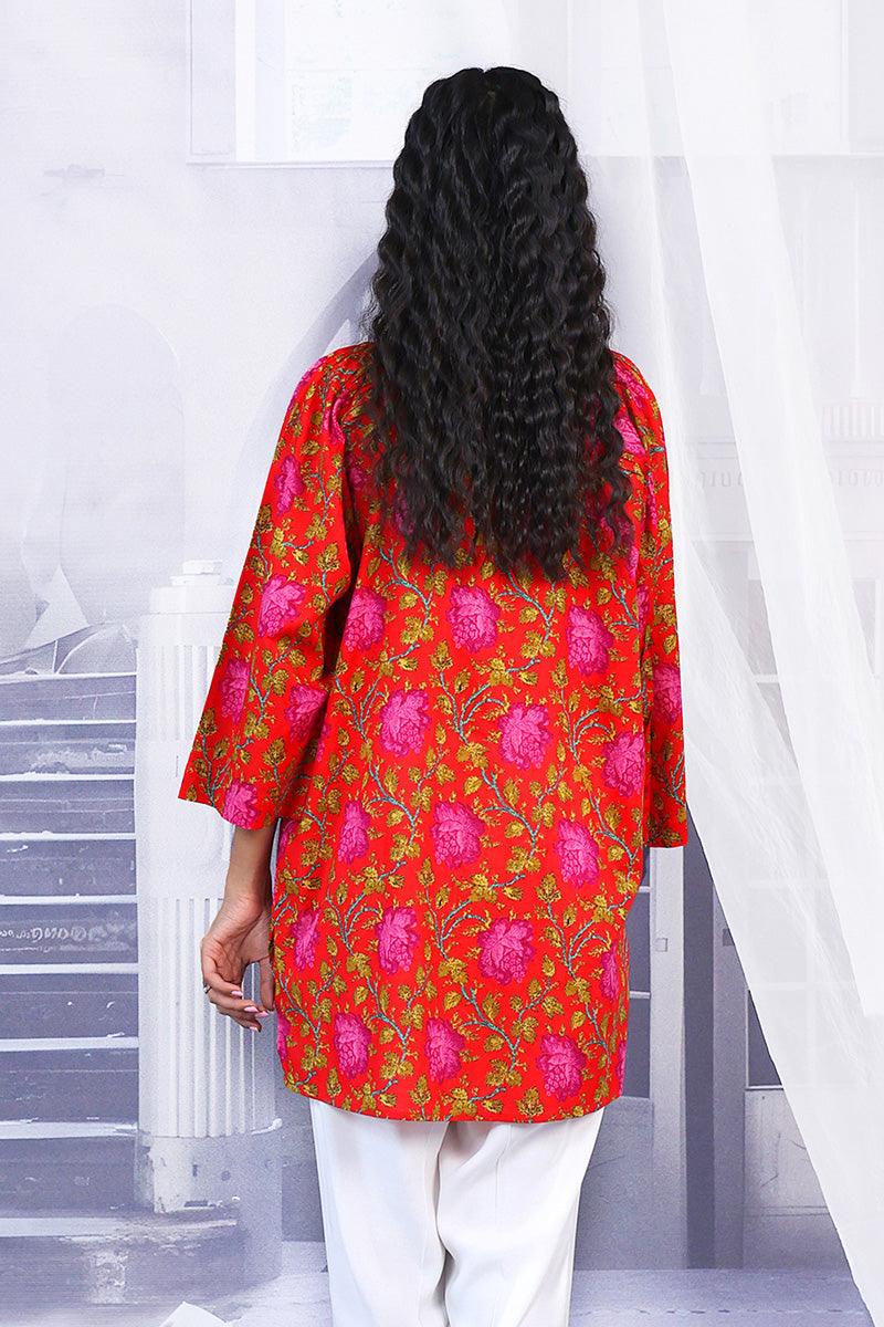 Generation - Afghani Top - Red - Lawn - 1 Piece