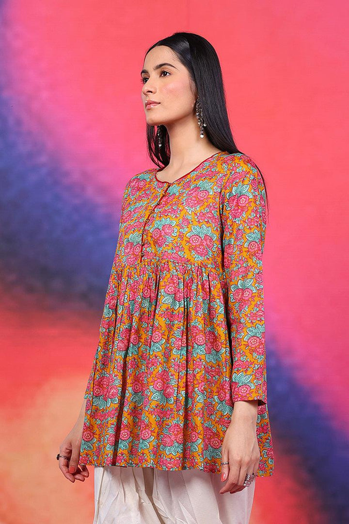 Generation - Summer Peplum - Mustard - Lawn - 1 Piece