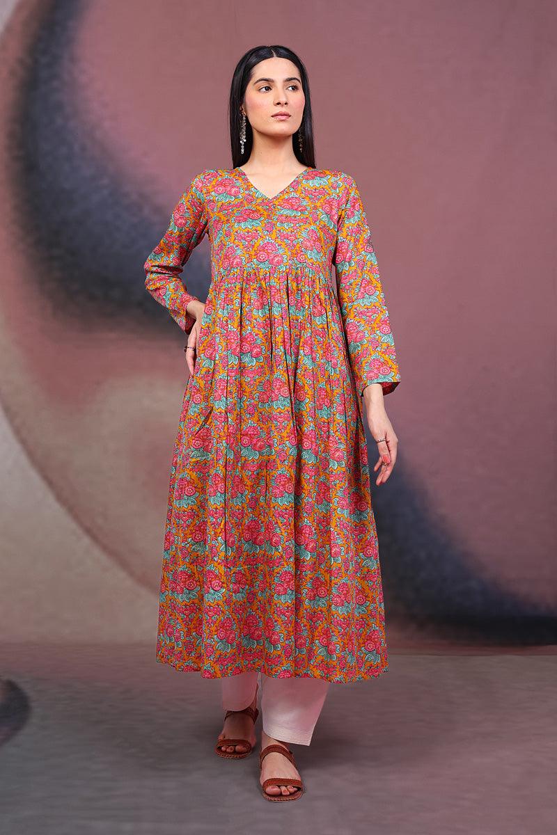 Generation - Summer Dress - Orange - Lawn - 1 Piece