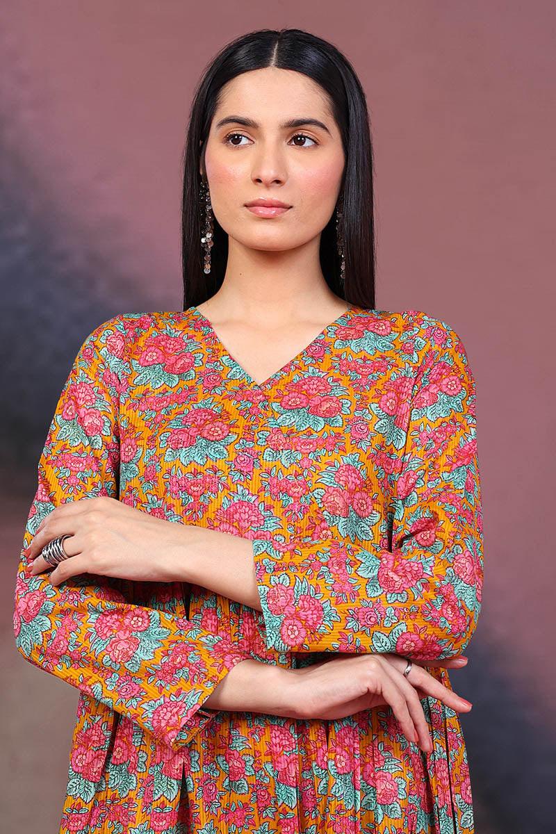 Generation - Summer Dress - Orange - Lawn - 1 Piece