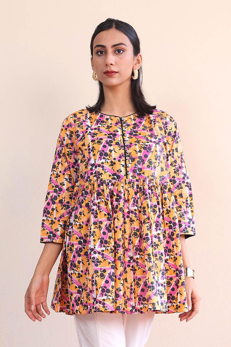 Generation - Floret Peplum - Black - Lawn - 1 Piece