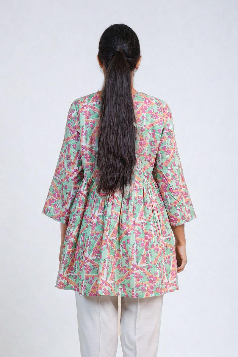 Generation - Floret Peplum Top - Pink - Lawn - 1 Piece