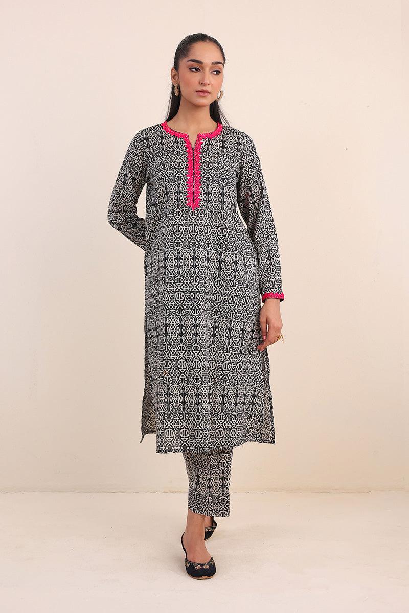 Generation - Jamdani Set - Black - Lawn - 2 Piece
