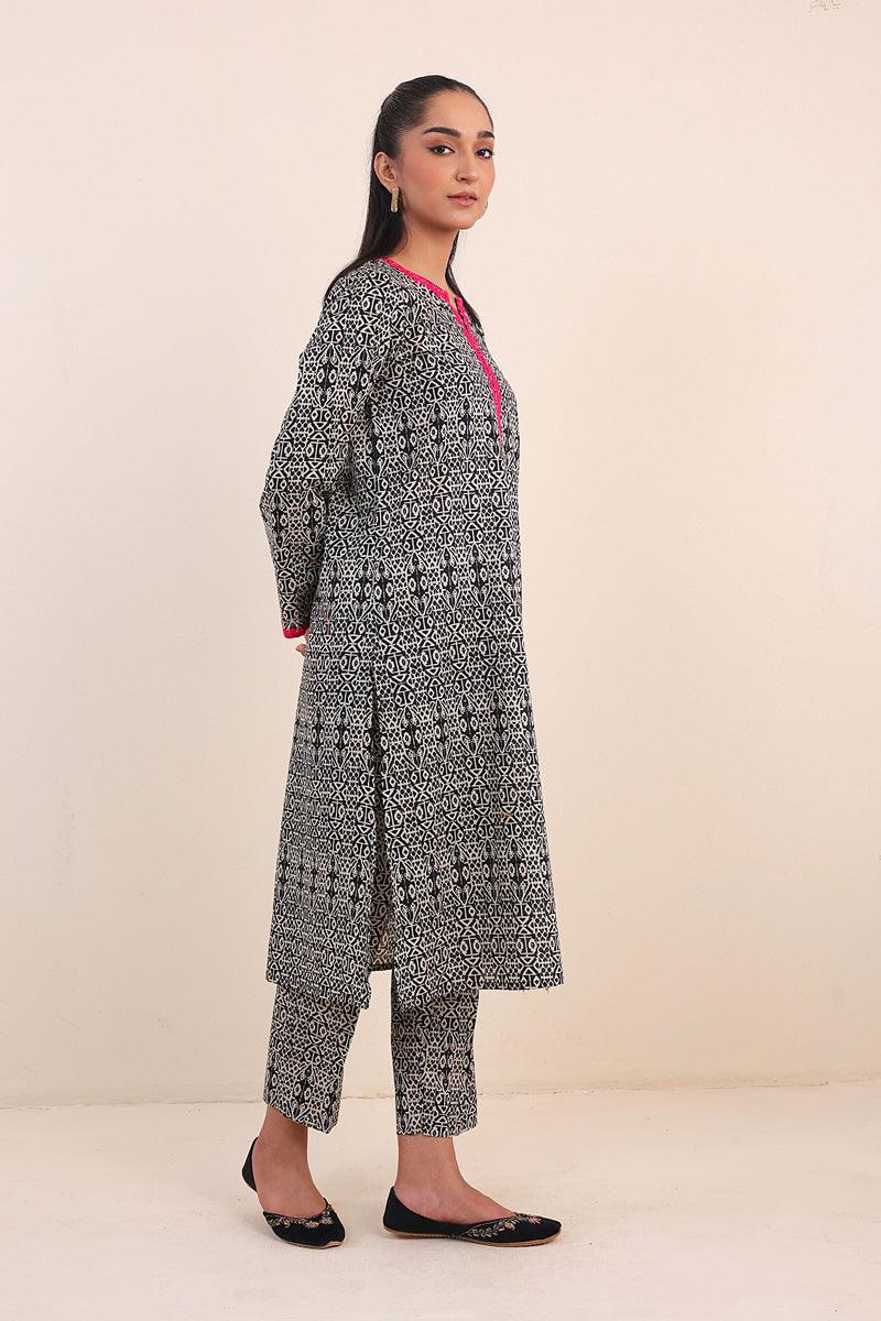 Generation - Jamdani Set - Black - Lawn - 2 Piece