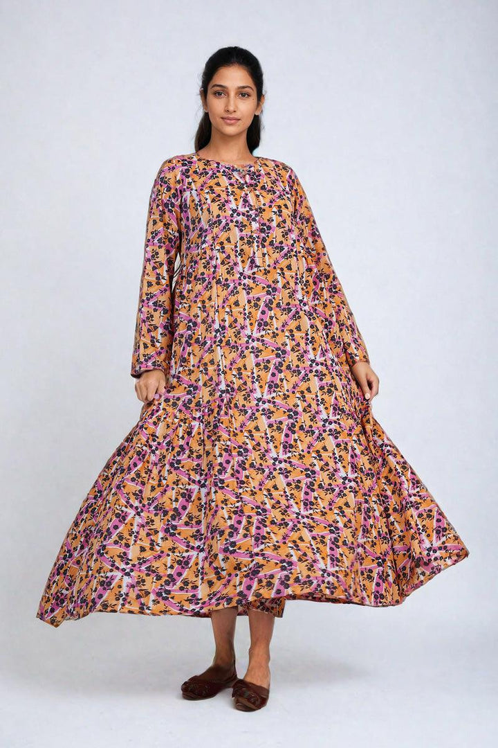 Generation - Floret Dress - Orange - Lawn - 1 Piece