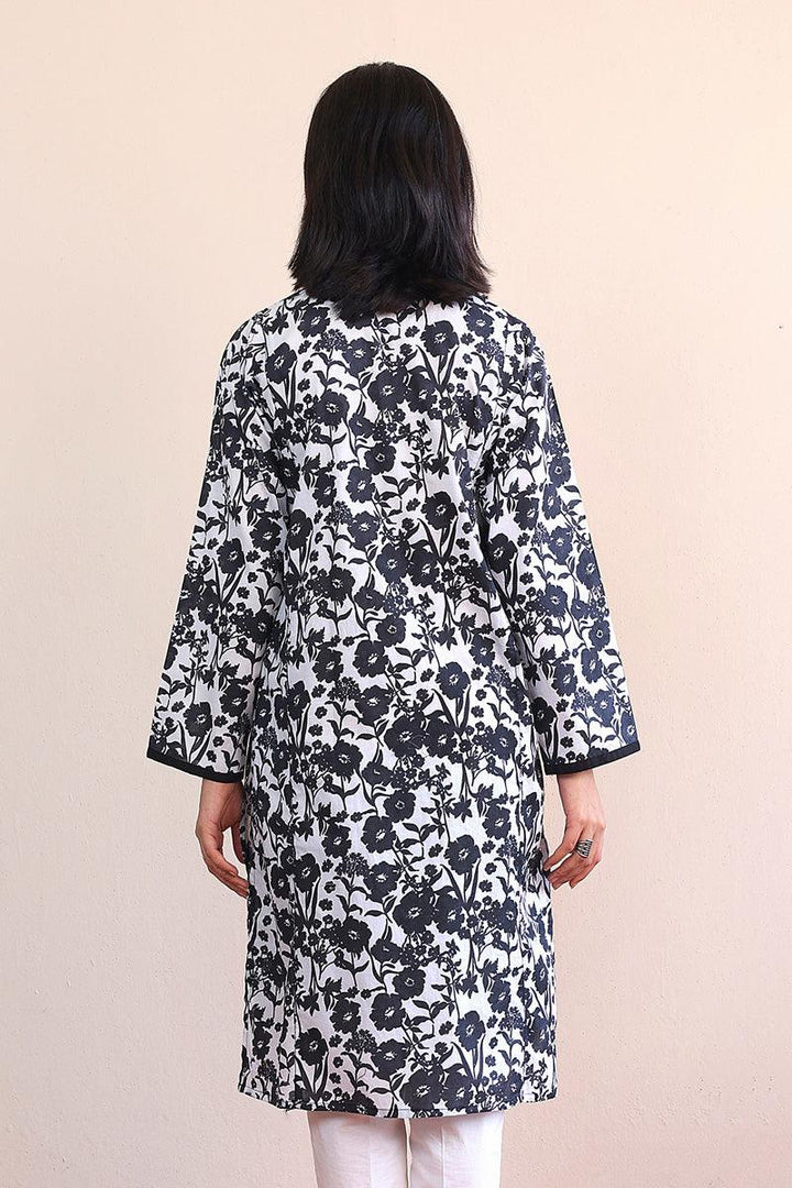 Generation - Floret Kurtas - Black - Lawn - 1 Piece