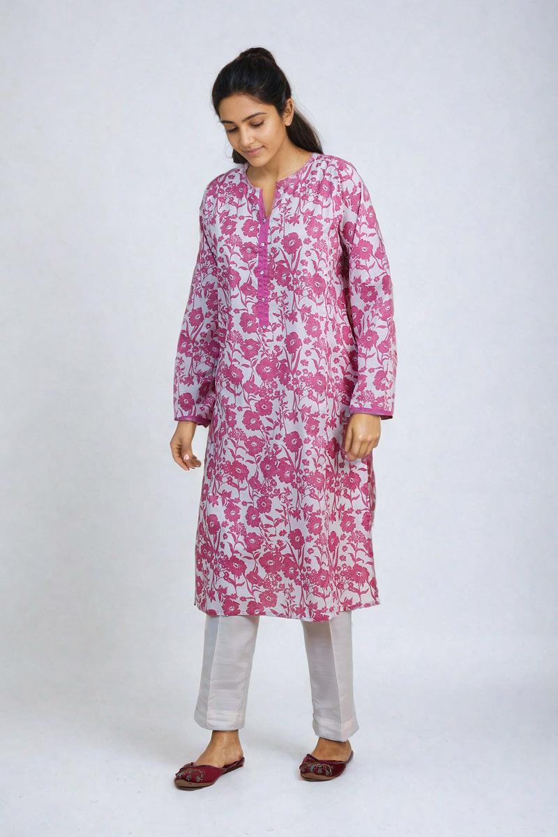 Generation - Floret Kurta - Pink - Lawn - 1 Piece