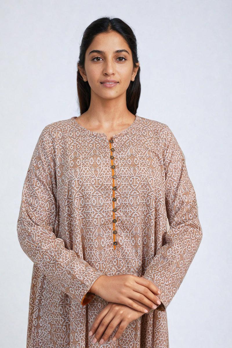Generation - Jamdani Printed Set - Beige - Lawn - 2 Piece