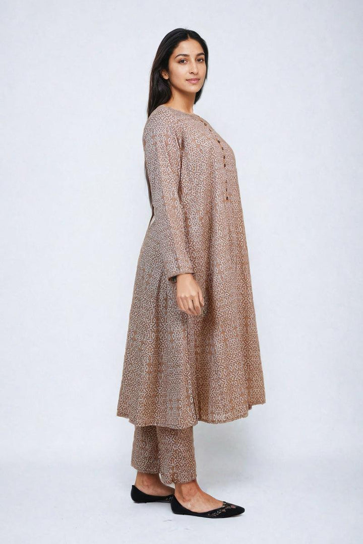 Generation - Jamdani Printed Set - Beige - Lawn - 2 Piece