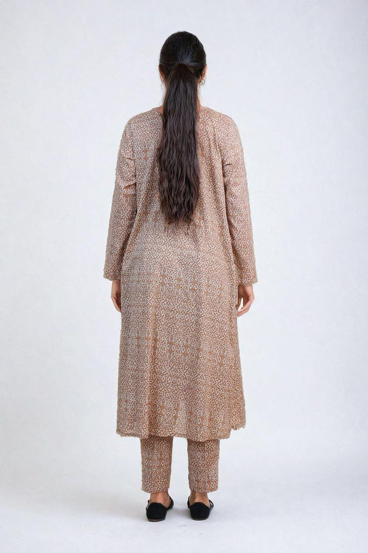 Generation - Jamdani Printed Set - Beige - Lawn - 2 Piece