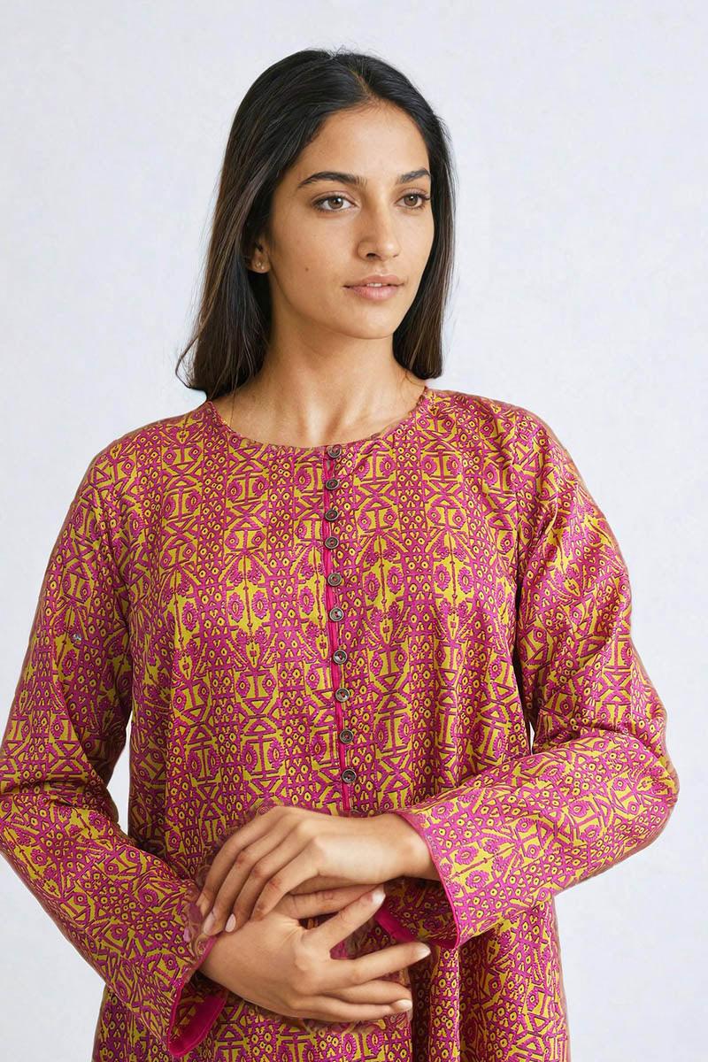 Generation - Jamdani Printed Set - Pink - Lawn - 2 Piece