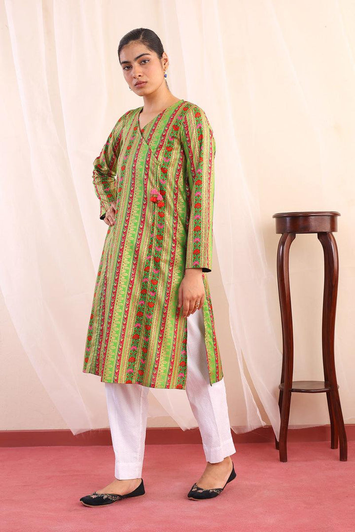 Generation - Zarnigar Angarkha Shirt - Cotton - Green - 1 Piece