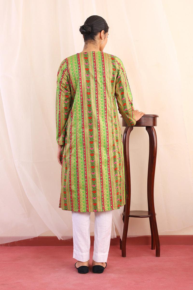 Generation - Zarnigar Angarkha Shirt - Cotton - Green - 1 Piece