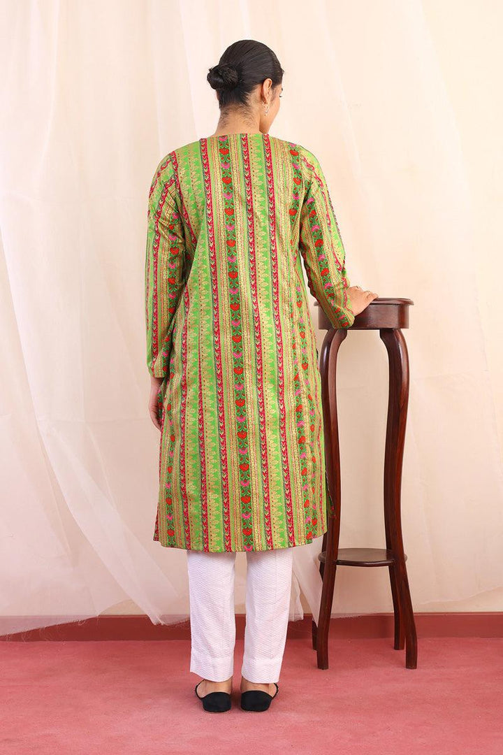 Generation - Zarnigar Angarkha Shirt - Cotton - Green - 1 Piece