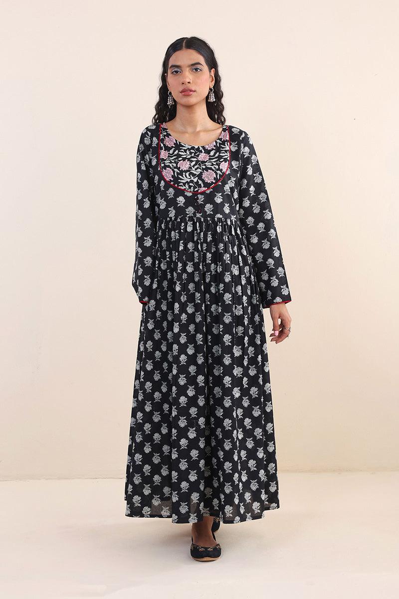 Generation - Sarasa Flared Dress - Black - Lawn - 1 Piece