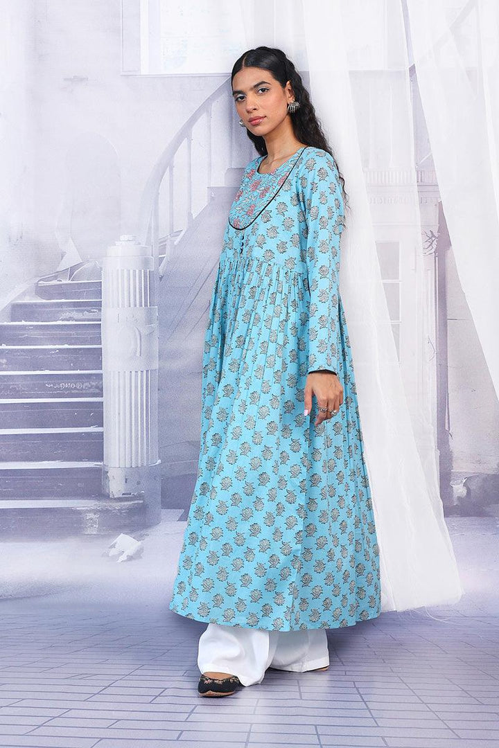 Generation - Sarasa Flared Dress - Sky Blue - Lawn - 1 Piece