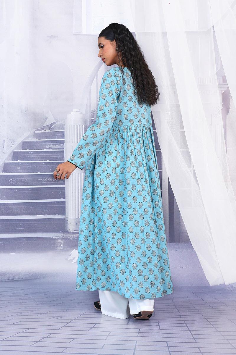 Generation - Sarasa Flared Dress - Sky Blue - Lawn - 1 Piece