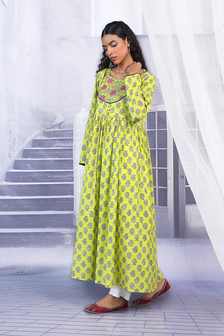 Generation - Sarasa Flared Dress - Yellow - Lawn - 1 Piece