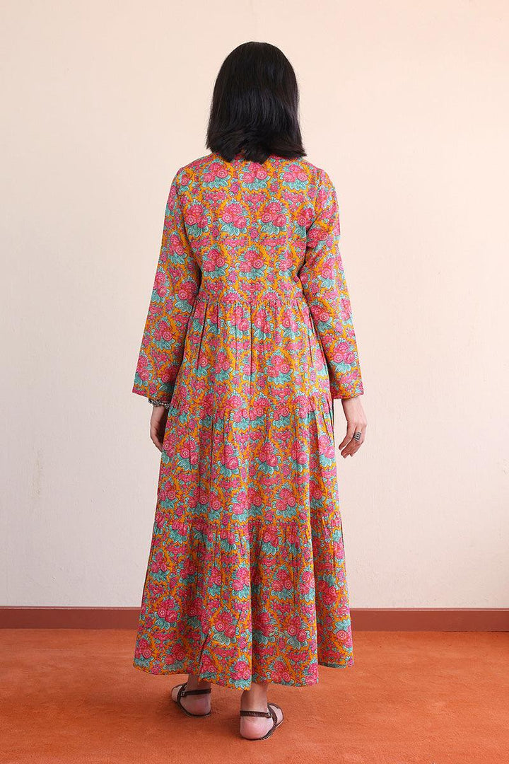 Generation - Rumaal Tiered Dress - Mustard - Lawn - 1 Piece