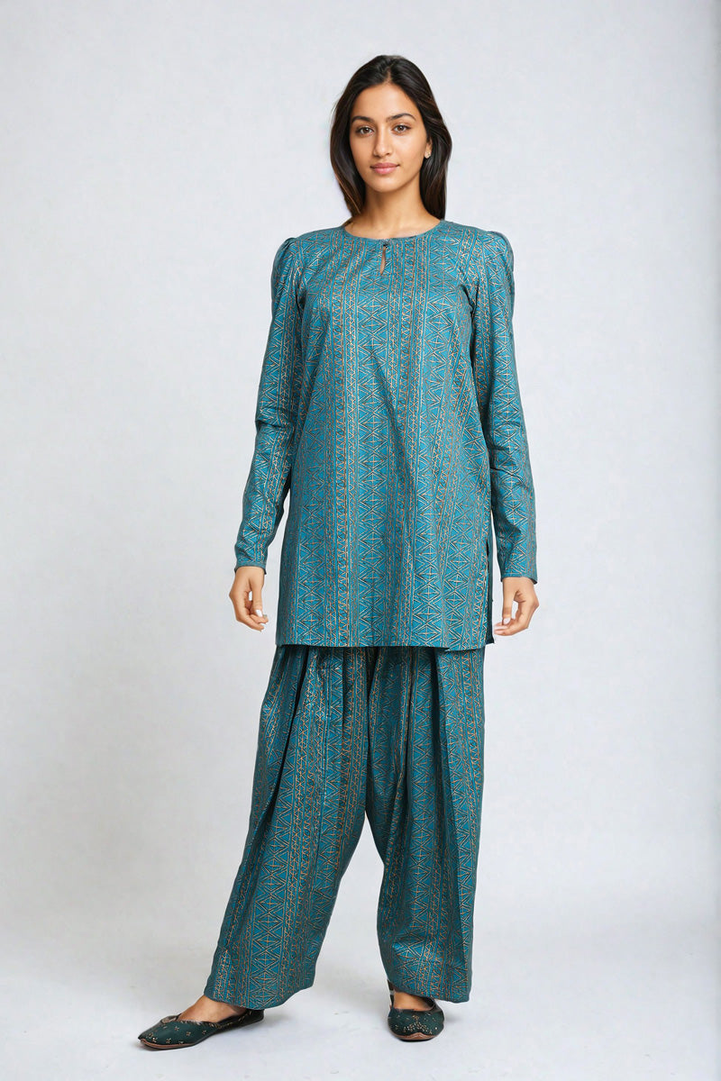 Generation - Muqaish 2-Piece Suit - Ferozi - Lawn