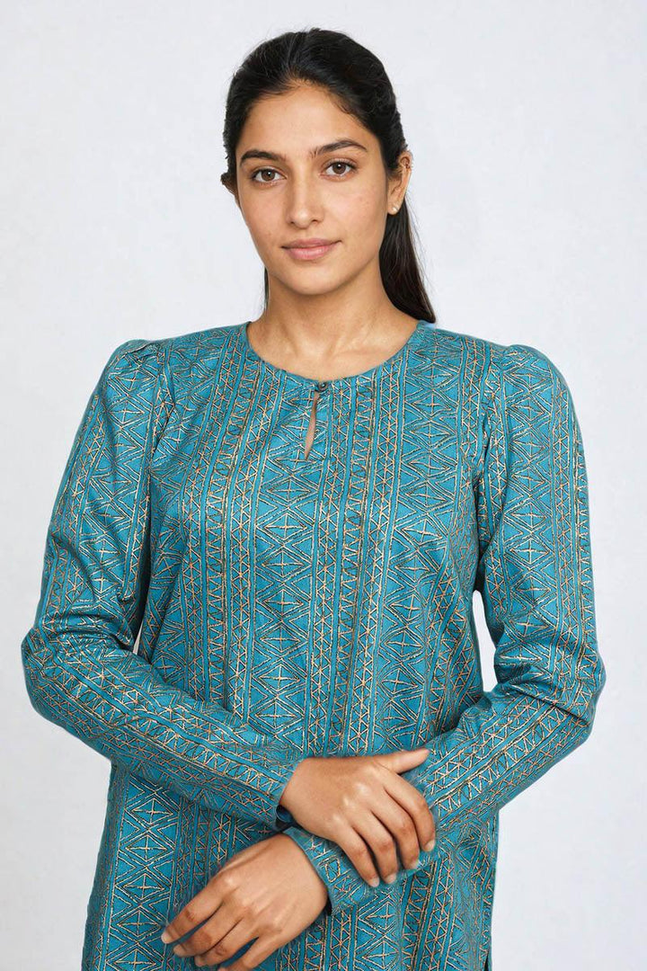 Generation - Muqaish 2-Piece Suit - Ferozi - Lawn