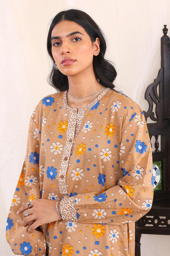 Generartion - Jamdani Set - 2 Piece - Beige - Lawn