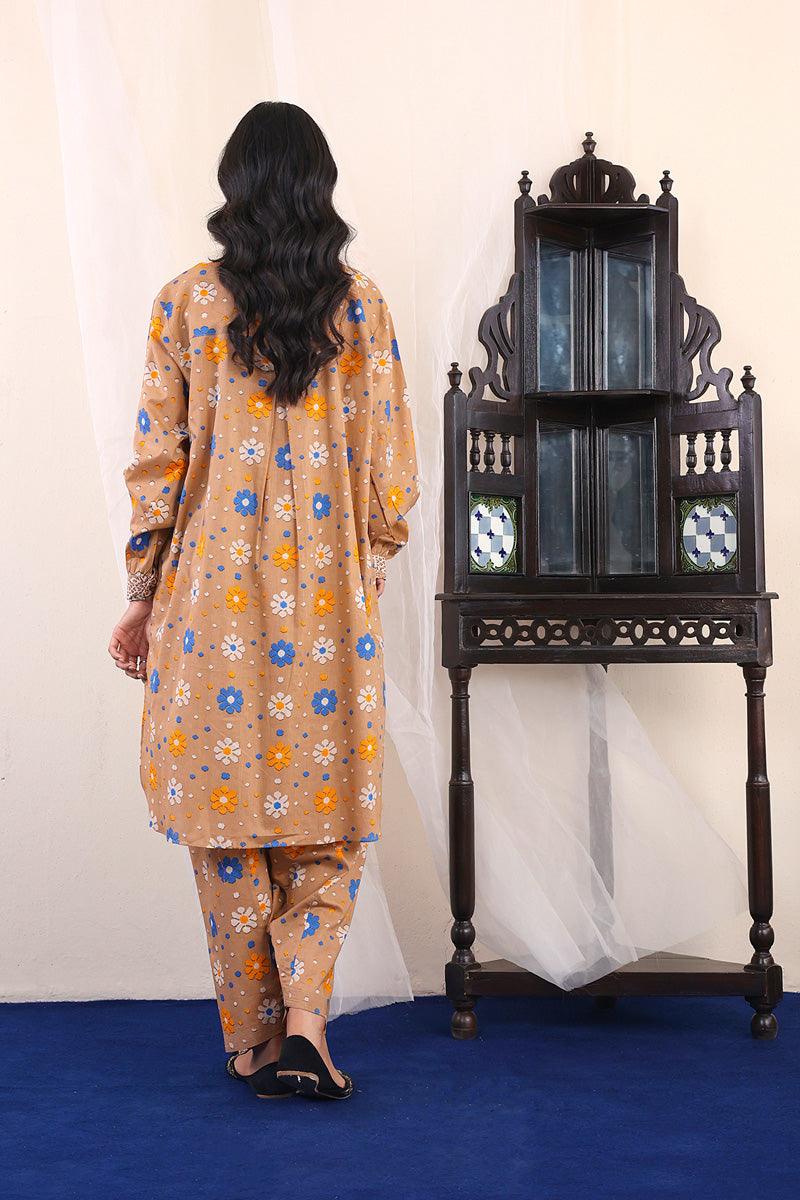 Generartion - Jamdani Set - 2 Piece - Beige - Lawn