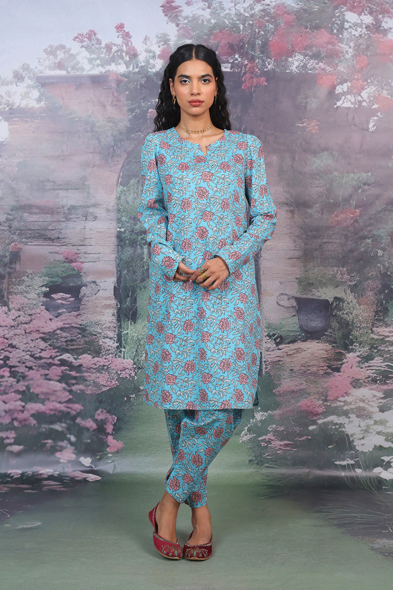 Generation - Sarasa Co-ord Set - Sky Blue - Lawn - 2 Piece