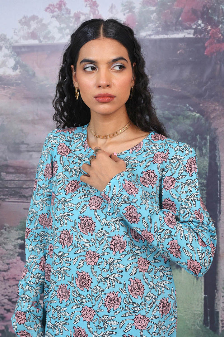 Generation - Sarasa Co-ord Set - Sky Blue - Lawn - 2 Piece