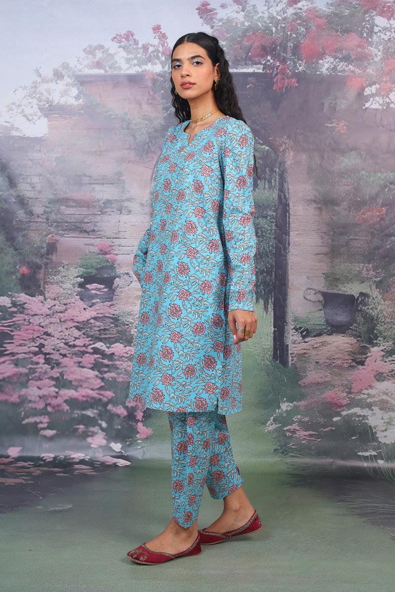 Generation - Sarasa Co-ord Set - Sky Blue - Lawn - 2 Piece
