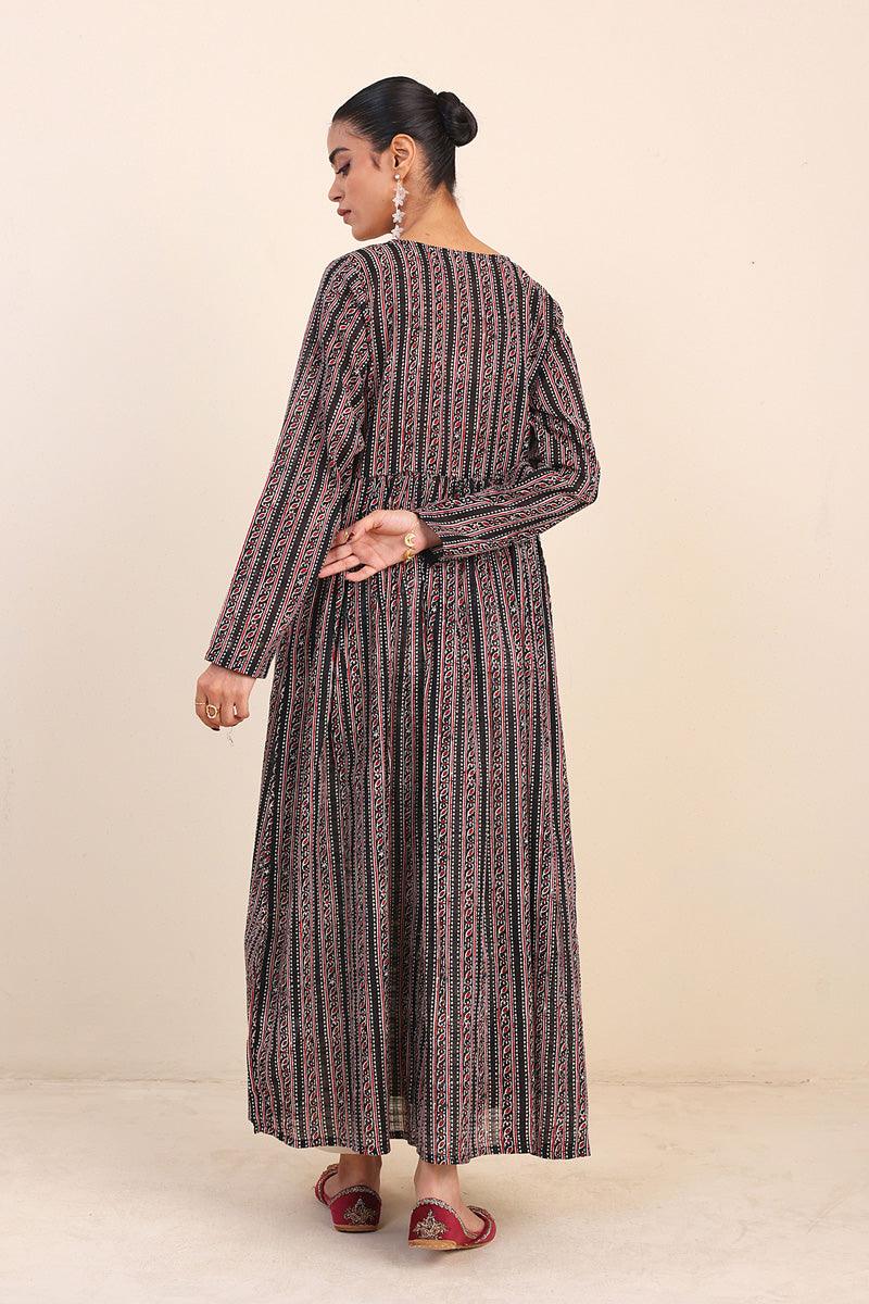 Generartion - Ajrak Block Dress - 1 Piece - Black - Lawn