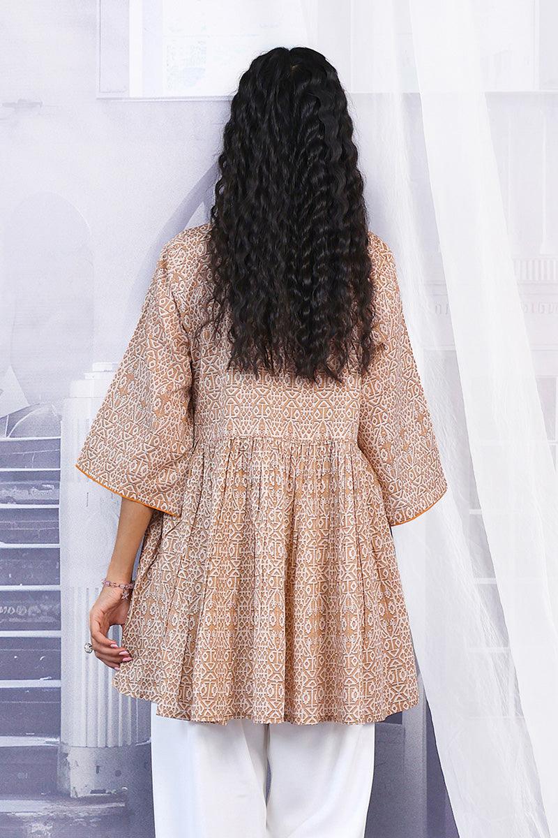Generation - Jamdani Peplum - Beige - Lawn - 1 Piece