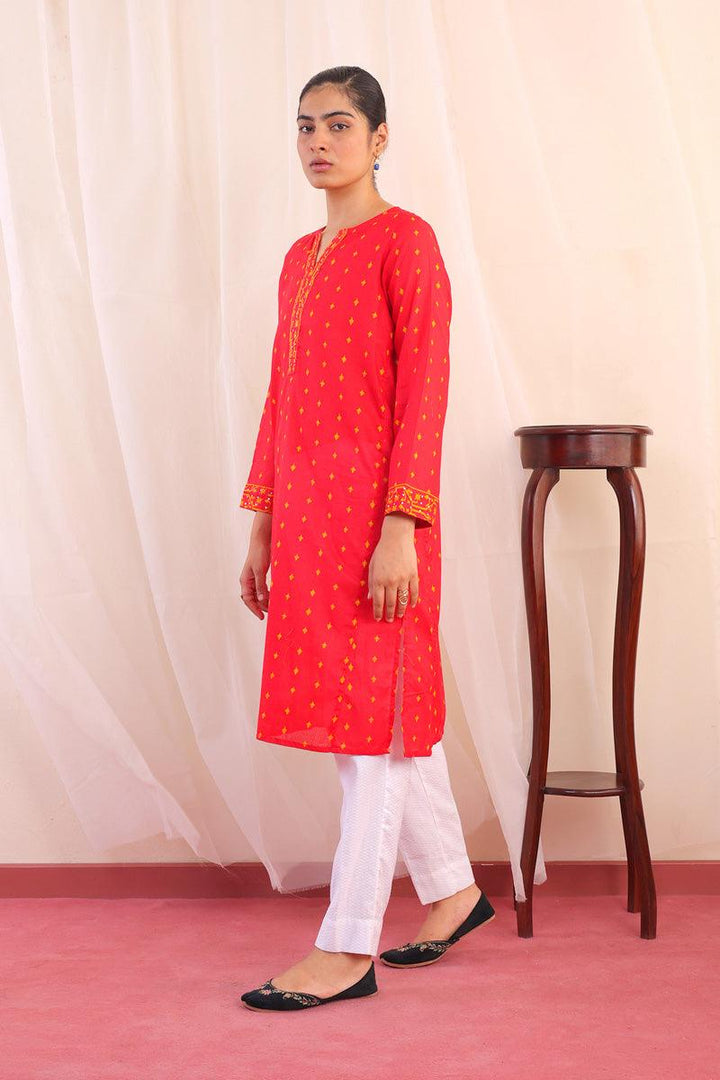 Generation - Dhakai Kurta - Cotton - Red - 1 Piece