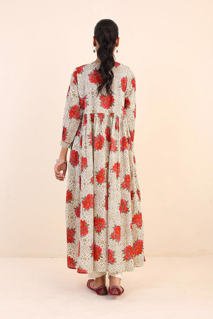 Generartion - Tilework Flared Dress - 1 Piece - Olive Green - Lawn