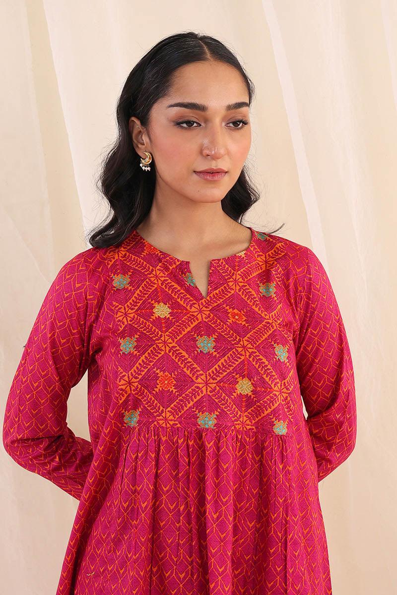 Generartion - Phulkari Set - 2 Piece - Orange - Lawn