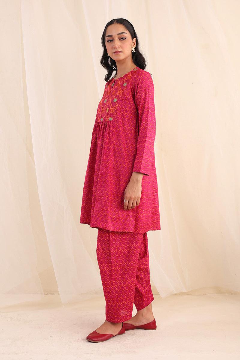 Generartion - Phulkari Set - 2 Piece - Orange - Lawn