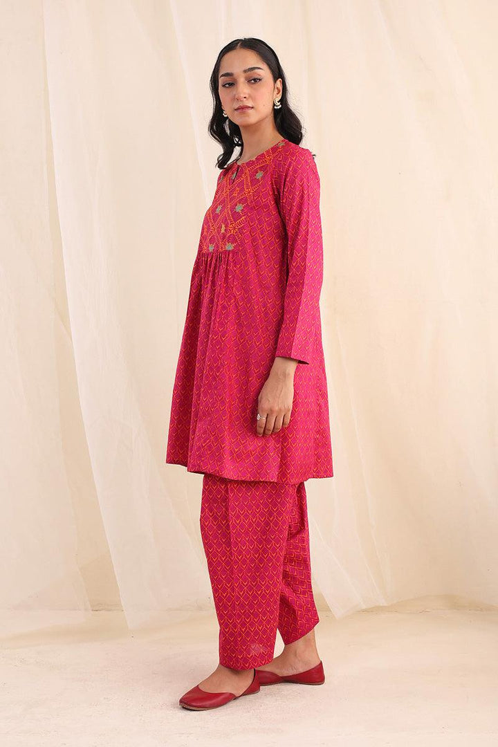 Generartion - Phulkari Set - 2 Piece - Orange - Lawn