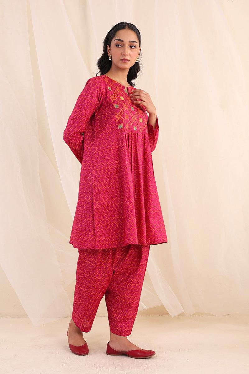 Generartion - Phulkari Set - 2 Piece - Orange - Lawn