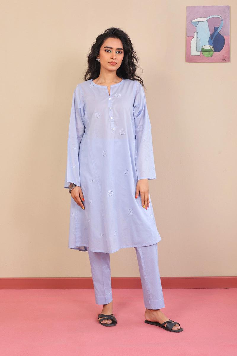 Generation - 2-Piece Summer Breeze Set - Sky Blue - Schiffli
