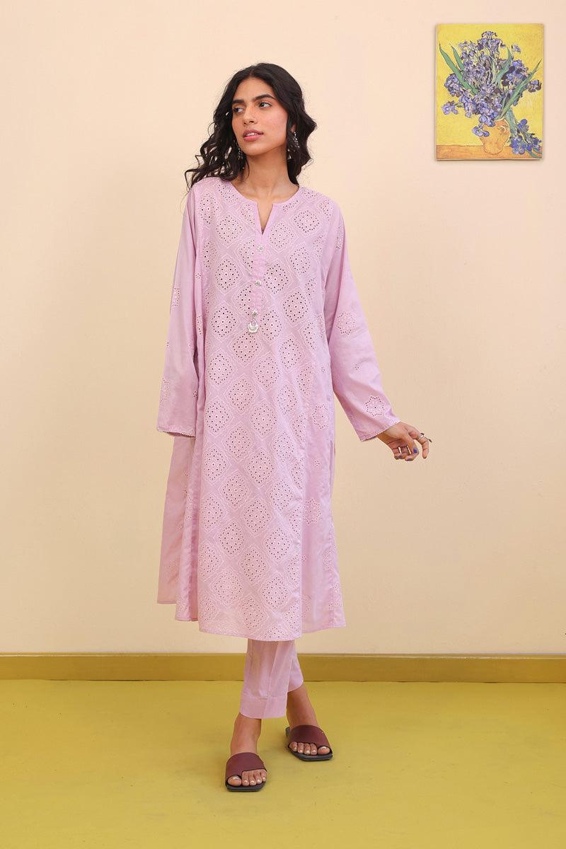Generation - The Moroccan Kalidar Schiffli 2 piece - Red - Voile - 2 Piece